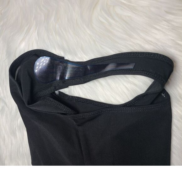 NWT|Good American Asymmetrical Black Mesh Bodysuit, 2 - Picture 8 of 9